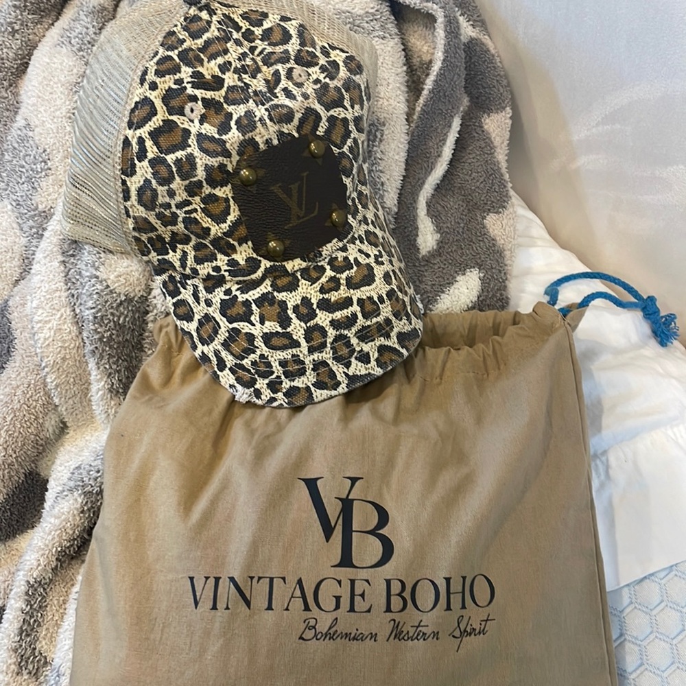 vintage boho louis vuitton cheetah hat